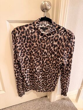 J. Crew Leopard-Print Crewneck Sweater - Brown, Black, Tan